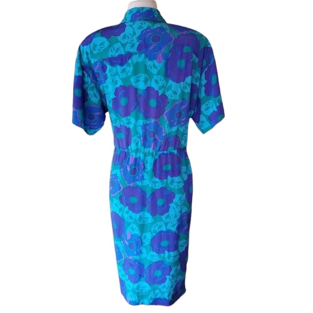 1980s‎ Papell Petites Multi-Color Floral Dress - Picture 5 of 6